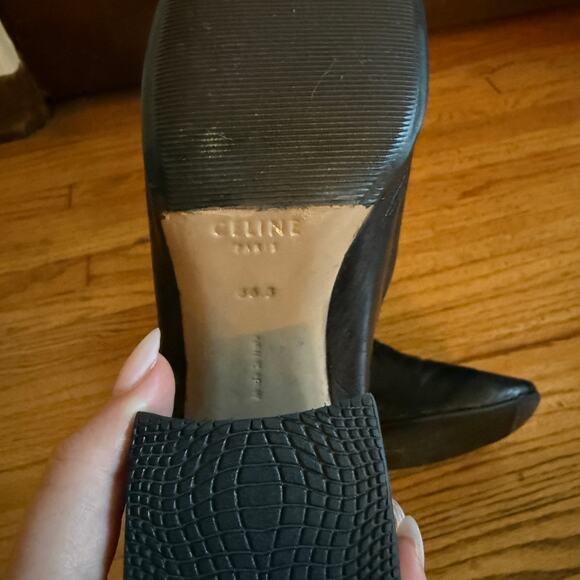 CELINE by Phoebe Philo Runway Soft Ballerina Block Heels Black Size 6.5 - Picture 8 of 10